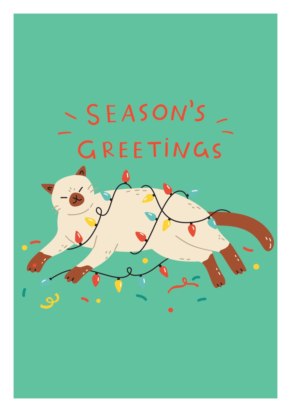 Season's Greetings Cat Card - FreshCut Paper