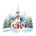 Snowy Church Card - FreshCut Paper