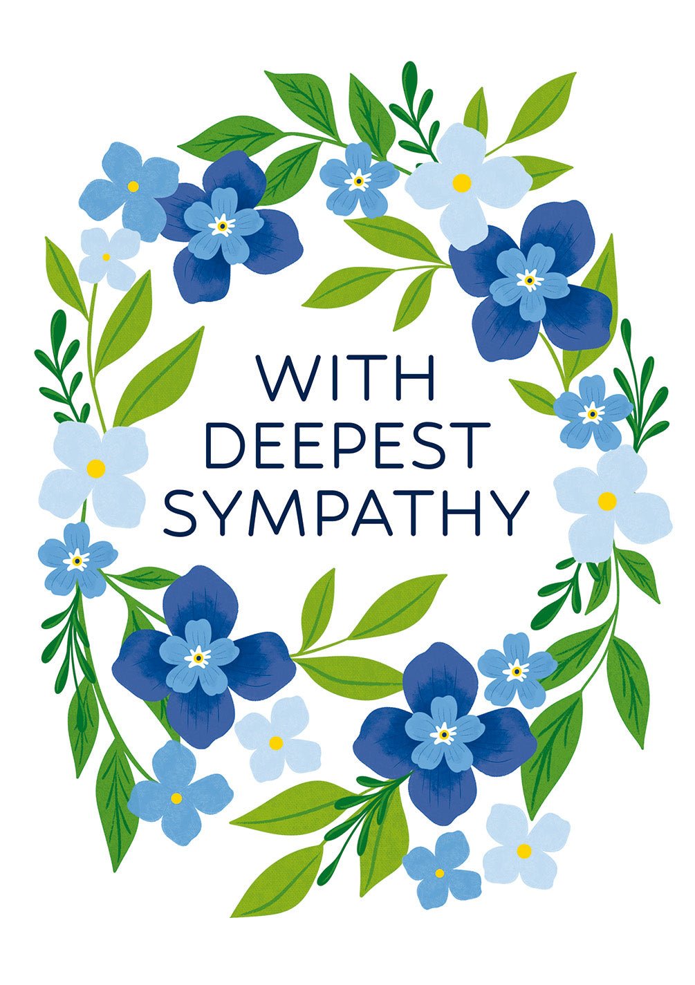 Sympathy Blue Floral Card - FreshCut Paper