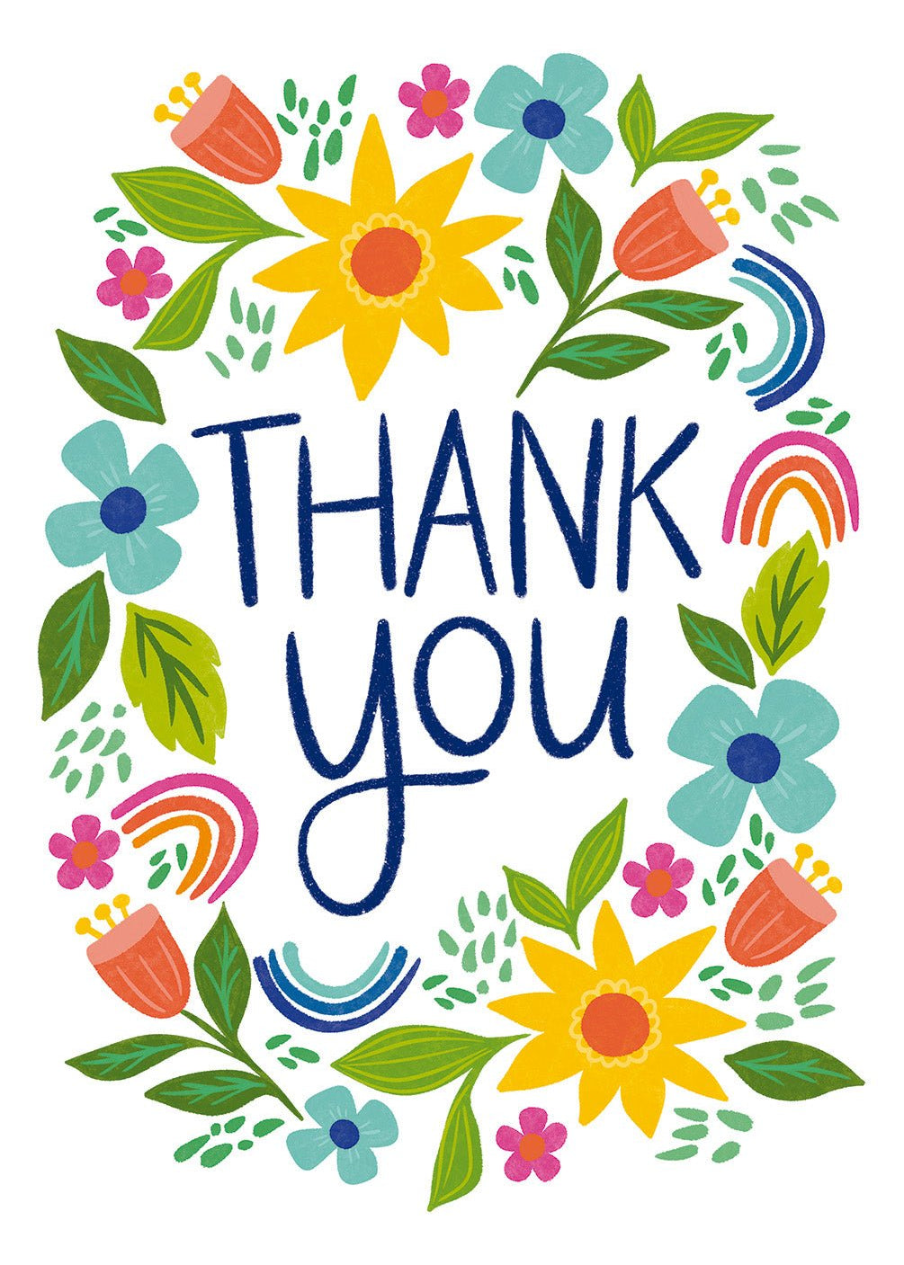 Thank You Funky Floral Card - FreshCut Paper