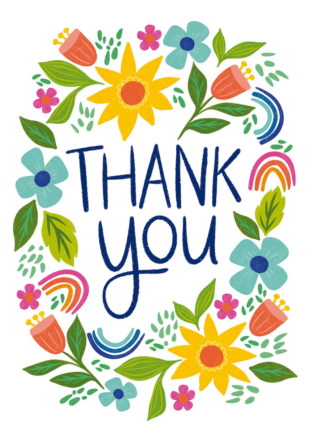 Thank You Funky Floral Card - FreshCut Paper