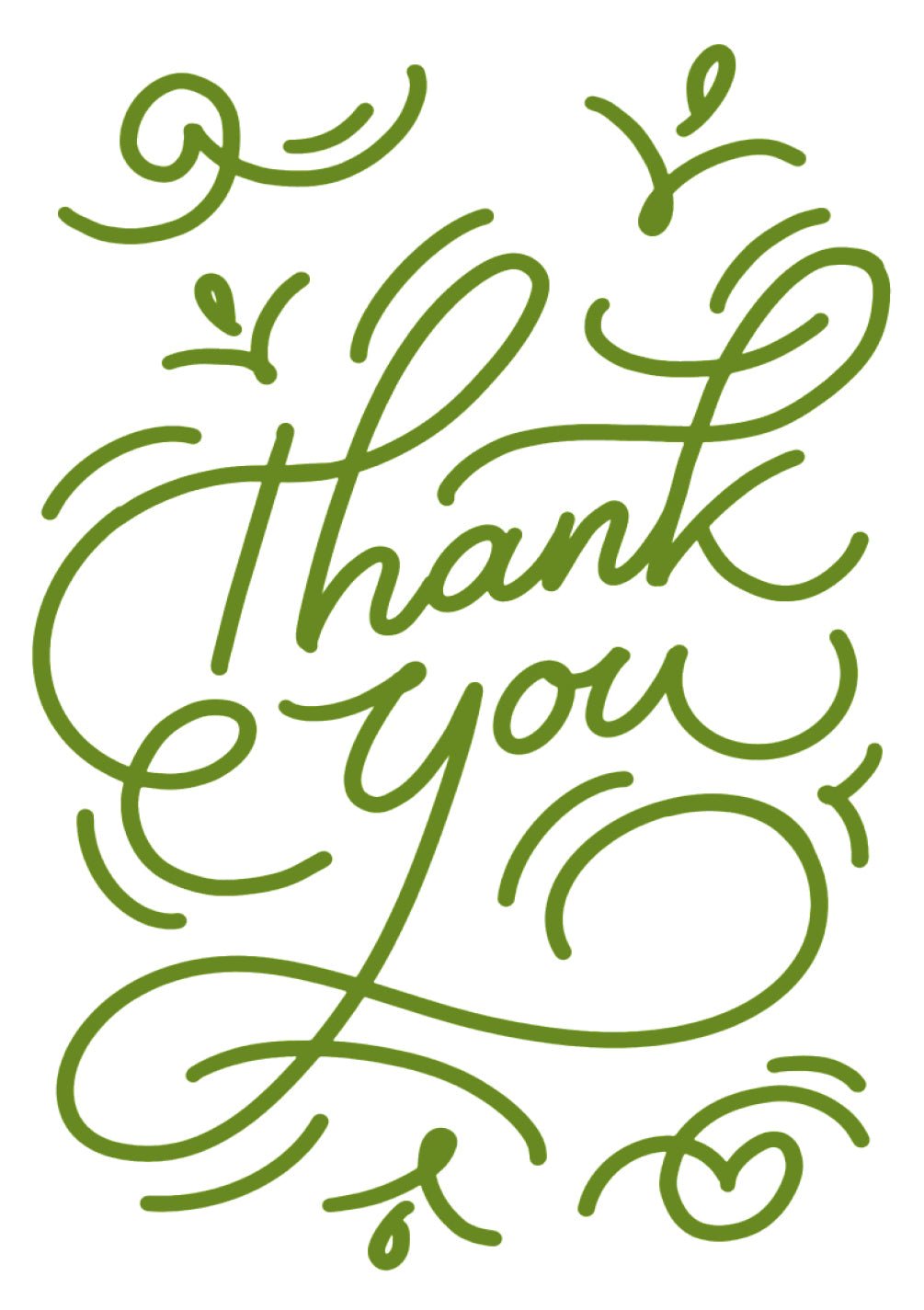 Thank You Swirl Script Card - FreshCut Paper